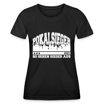 Pokalsieger 2023 - So sehen Sieger aus - Frauen Funktions-T-Shirt - Schwarz - Vorne - AI Model Female 172 light (172cm)