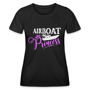 Airboat Princess Propeller Swamp Air Boat Hydropla - Frauen Funktions-T-Shirt - Schwarz - Vorne - AI Model Female 172 light (172cm)