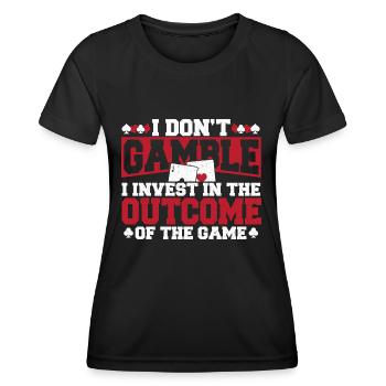 Flop Playing Cards Poker J’investis dans le résultat O - T-shirt sport Femme - noir - Devant - AI Model Female 172 light (172cm)