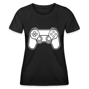 Manette de jeu de jeux vidéo - T-shirt sport Femme - noir - Devant - AI Model Female 172 light (172cm)