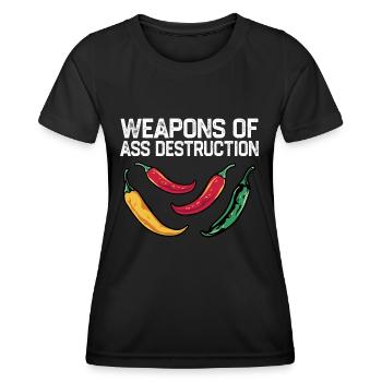 Weapons Of Ass Destruction Spicy Food Chili Fan Pe - Frauen Funktions-T-Shirt - Schwarz - Vorne - AI Model Female 172 light (172cm)