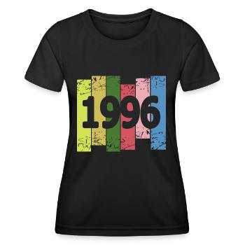 1996 - Frauen Funktions-T-Shirt - Schwarz - Vorne - AI Model Female 172 light (172cm)