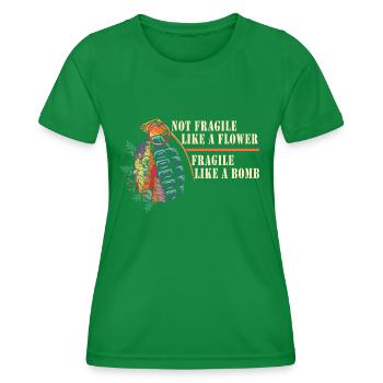 Nicht zerbrechlich wie eine Blume, sondern eine - Frauen Funktions-T-Shirt - Kelly Green - Vorne - AI Model Female 172 dark (172cm)