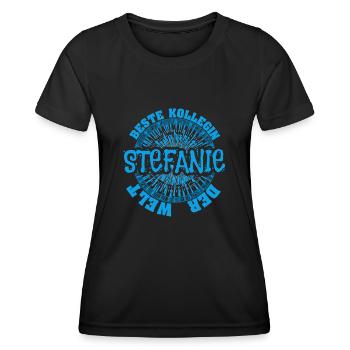 Vorname Stefanie - Frauen Funktions-T-Shirt - Schwarz - Vorne - AI Model Female 172 light (172cm)