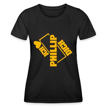 Cher Phillip, - T-shirt sport Femme - noir - Devant - AI Model Female 172 light (172cm)