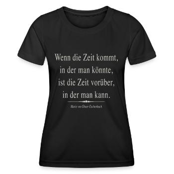 Die Zeit - Frauen Funktions-T-Shirt - Schwarz - Vorne - AI Model Female 172 light (172cm)