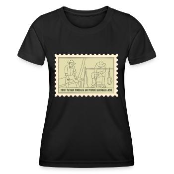 Essen Vergangenheit Design für stolze Texaner - Frauen Funktions-T-Shirt - Schwarz - Vorne - AI Model Female 172 light (172cm)