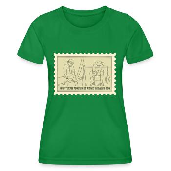 Essen Vergangenheit Design für stolze Texaner - Frauen Funktions-T-Shirt - Kelly Green - Vorne - AI Model Female 172 dark (172cm)