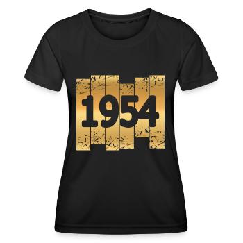 Gold 1954 - Frauen Funktions-T-Shirt - Schwarz - Vorne - AI Model Female 172 light (172cm)