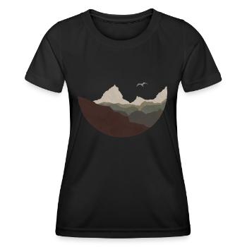 Berge - Frauen Funktions-T-Shirt - Schwarz - Vorne - AI Model Female 172 light (172cm)