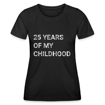 25 ans de mon enfance - T-shirt sport Femme - noir - Devant - AI Model Female 172 light (172cm)
