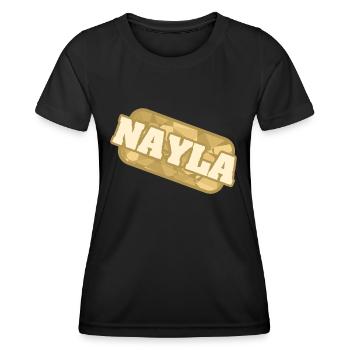 Nayla - Frauen Funktions-T-Shirt - Schwarz - Vorne - AI Model Female 172 light (172cm)