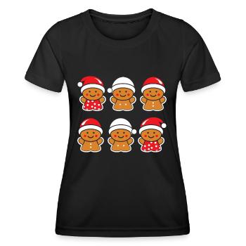 Lebkuchenmann - Frauen Funktions-T-Shirt - Schwarz - Vorne - AI Model Female 172 light (172cm)