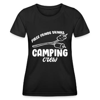 Dicton de feu de camp de camping - T-shirt sport Femme - noir - Devant - AI Model Female 172 light (172cm)
