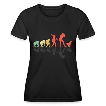 Hundeliebhaber Fotografie Evolution Fotograf Hunde - Frauen Funktions-T-Shirt - Schwarz - Vorne - AI Model Female 172 light (172cm)