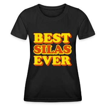 Silas prénom drôle cadeau - T-shirt sport Femme - noir - Devant - AI Model Female 172 light (172cm)