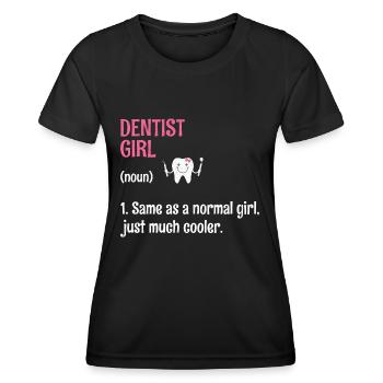 Dentiste Fille Définition Dentisterie Dentaire Dent Den - T-shirt sport Femme - noir - Devant - AI Model Female 172 light (172cm)