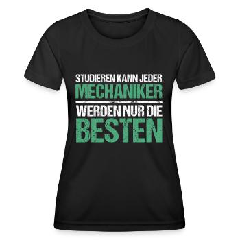 Anyone can study - Mechanic Edition - Women's Functional T-Shirt - black - Front - AI Model Female 172 light (172cm)