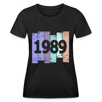1989 - Women's Functional T-Shirt - black - Front - AI Model Female 172 light (172cm)