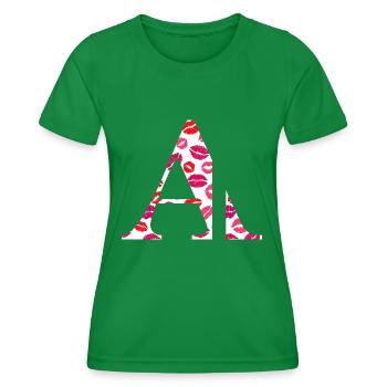 Lettre a bisous - T-shirt sport Femme - vert - Devant - AI Model Female 172 dark (172cm)