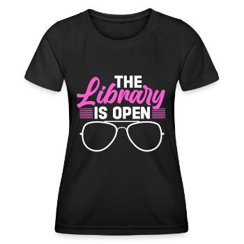 The library is open - Frauen Funktions-T-Shirt - Schwarz - Vorne - AI Model Female 172 light (172cm)