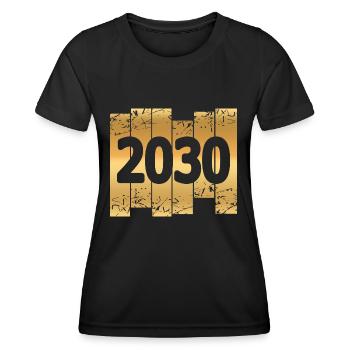 2030 - Women's Functional T-Shirt - black - Front - AI Model Female 172 light (172cm)