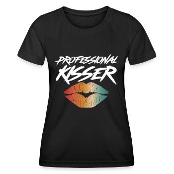 Professional Kisser - Frauen Funktions-T-Shirt - Schwarz - Vorne - AI Model Female 172 light (172cm)