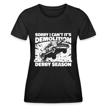 Demolition Derby Season - Geschenk für echte Fans - Frauen Funktions-T-Shirt - Schwarz - Vorne - AI Model Female 172 light (172cm)