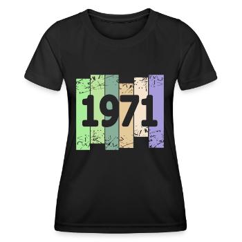1971 - Frauen Funktions-T-Shirt - Schwarz - Vorne - AI Model Female 172 light (172cm)