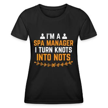 SPA Manager Job Wellness Funny SPA Management Sayi - Women's Functional T-Shirt - black - Front - AI Model Female 172 light (172cm)