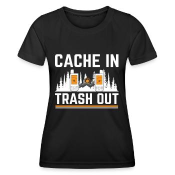 Geocaching Geocache Funny Geocacher Geocacher Sayi - Women's Functional T-Shirt - black - Front - AI Model Female 172 light (172cm)