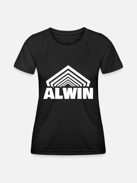 Vorname Alwin - Frauen Funktions-T-Shirt - Schwarz