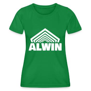 First name Alwin - Women's Functional T-Shirt - kelly green - Front - AI Model Female 172 dark (172cm)