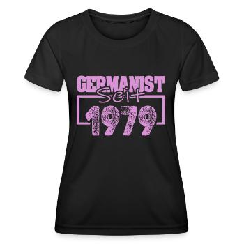 Germaniste 1979 - T-shirt sport Femme - noir - Devant - AI Model Female 172 light (172cm)