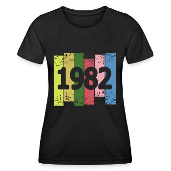 Lustig 1982 - Frauen Funktions-T-Shirt - Schwarz - Vorne - AI Model Female 172 light (172cm)