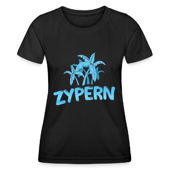 Zypern Zypern - Frauen Funktions-T-Shirt - Schwarz - Vorne - AI Model Female 172 light (172cm)