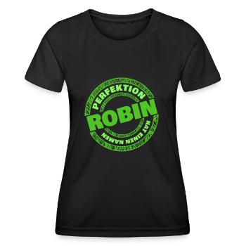 Robin Robin - Frauen Funktions-T-Shirt - Schwarz - Vorne - AI Model Female 172 light (172cm)