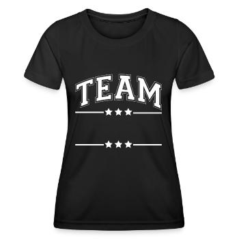 Team - dein Name - Personalisierbar - Frauen Funktions-T-Shirt - Schwarz - Vorne - AI Model Female 172 light (172cm)