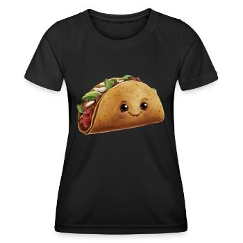 Glückliche Tacos - Frauen Funktions-T-Shirt - Schwarz - Vorne - AI Model Female 172 light (172cm)