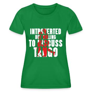 Introverti mais prêt à discuter de Tango Dance Lat - T-shirt sport Femme - vert - Devant - AI Model Female 172 dark (172cm)