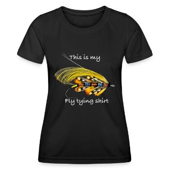 C’est mon t-shirt de montage de mouches Rouge Et Noir - T-shirt sport Femme - noir - Devant - AI Model Female 172 light (172cm)
