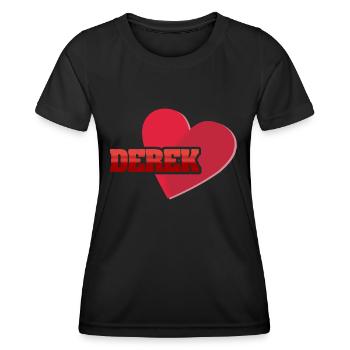 Derek comme prénom - T-shirt sport Femme - noir - Devant - AI Model Female 172 light (172cm)