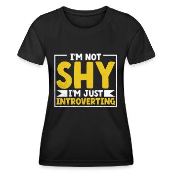 Je ne suis pas timide, je suis juste introverti en disant que - T-shirt sport Femme - noir - Devant - AI Model Female 172 light (172cm)