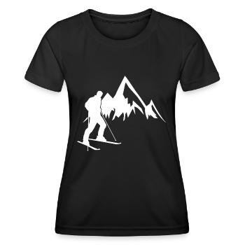 Mountain Ski Ski Tour Touring Skiing Gift - Women's Functional T-Shirt - black - Front - AI Model Female 172 light (172cm)