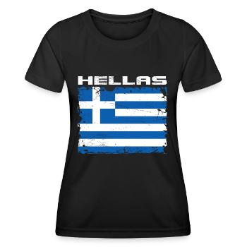 Grèce Drapeau Hellas - T-shirt sport Femme - noir - Devant - AI Model Female 172 light (172cm)