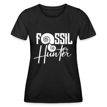 Fossil Hunter - Frauen Funktions-T-Shirt - Schwarz - Vorne - AI Model Female 172 light (172cm)