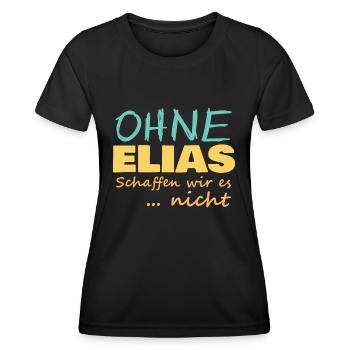 Elias - Frauen Funktions-T-Shirt - Schwarz - Vorne - AI Model Female 172 light (172cm)