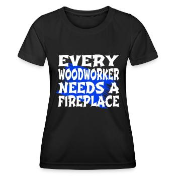emploi ébéniste syndicat charpentier tshirts papa - T-shirt sport Femme - noir - Devant - AI Model Female 172 light (172cm)
