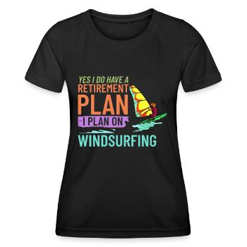 Windsurfen Brett Segel Paddel Windsurfer Wasser - Frauen Funktions-T-Shirt - Schwarz - Vorne - AI Model Female 172 light (172cm)