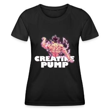 Creatine pump Anime Kreatin Motiv Muskeln Gym - Frauen Funktions-T-Shirt - Schwarz - Vorne - AI Model Female 172 light (172cm)